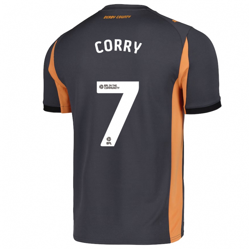 נשים Sean Corry #7 אפור כתום שחור הרחק ג'רזי 2025/26 חולצה קצרה