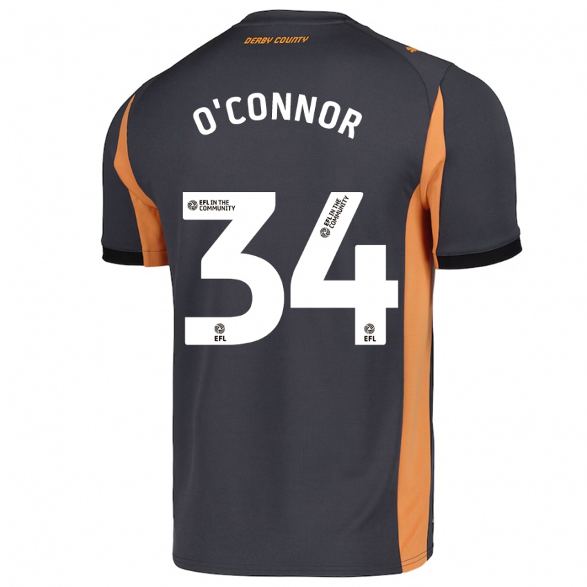 נשים Dolcie O'connor #34 אפור כתום שחור הרחק ג'רזי 2025/26 חולצה קצרה