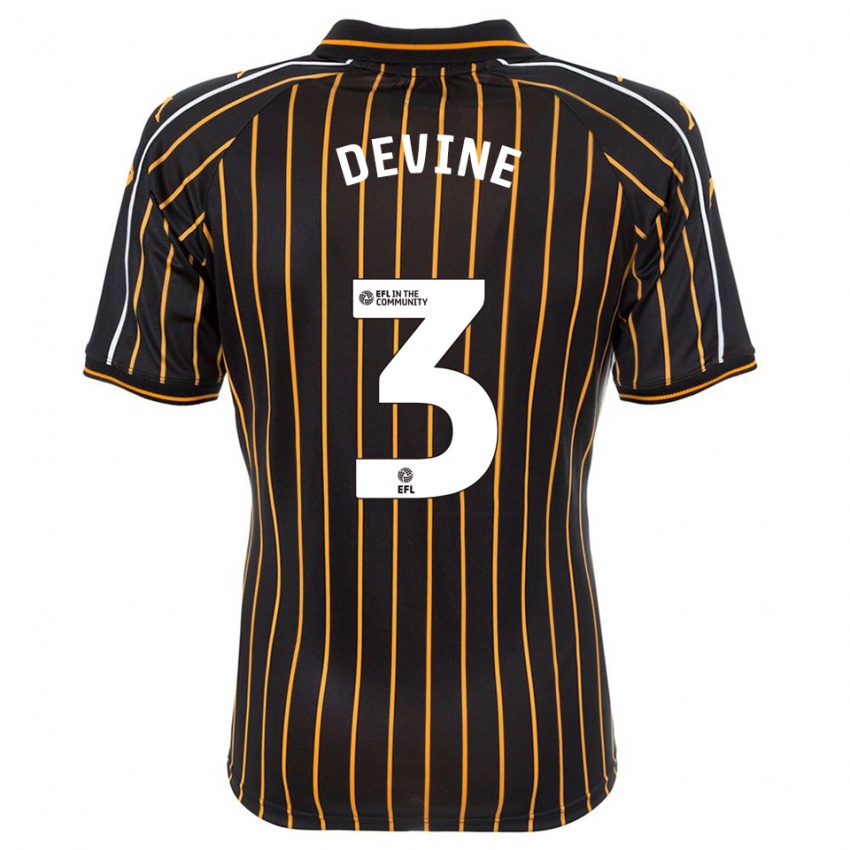 נשים Ed Devine #3 לבן שחור הרחק ג'רזי 2025/26 חולצה קצרה