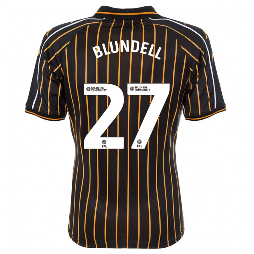 נשים Maddie Blundell #27 לבן שחור הרחק ג'רזי 2025/26 חולצה קצרה