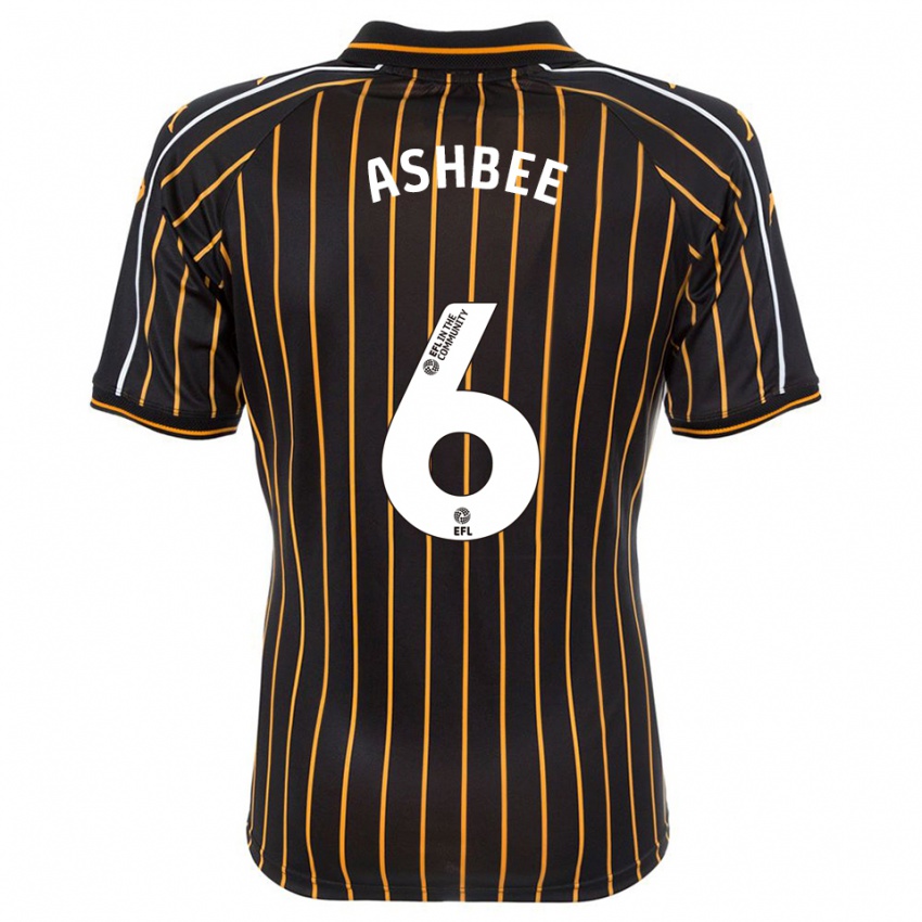 נשים סטן אשבי #6 לבן שחור הרחק ג'רזי 2025/26 חולצה קצרה