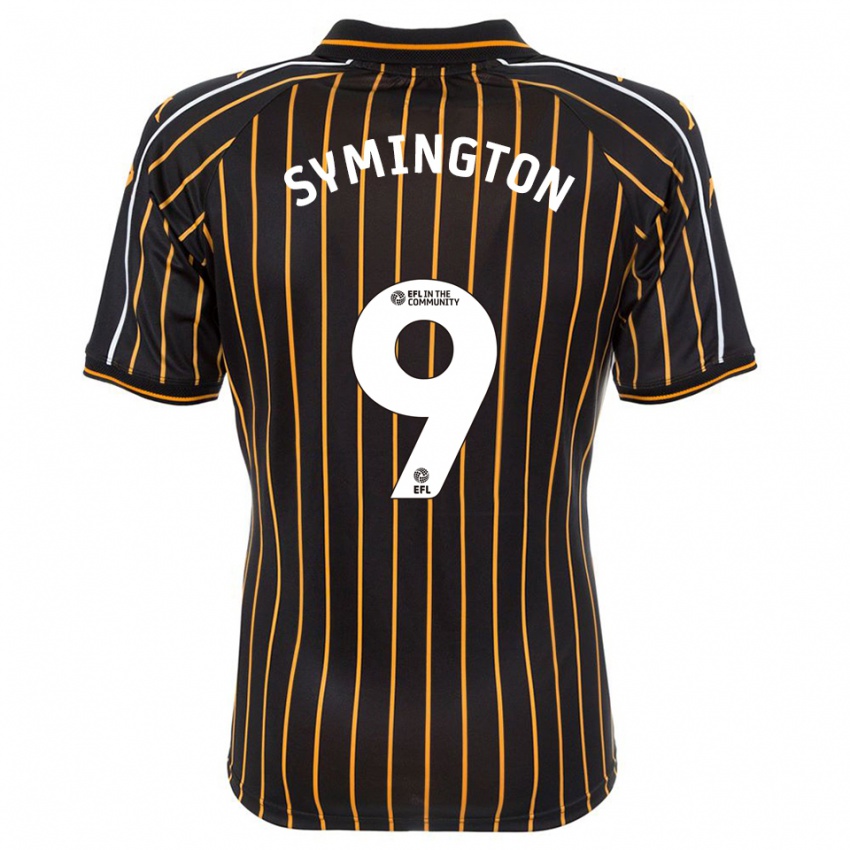 נשים Jo Symington #9 לבן שחור הרחק ג'רזי 2025/26 חולצה קצרה