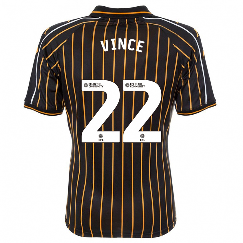 נשים Anna Vince #22 לבן שחור הרחק ג'רזי 2025/26 חולצה קצרה