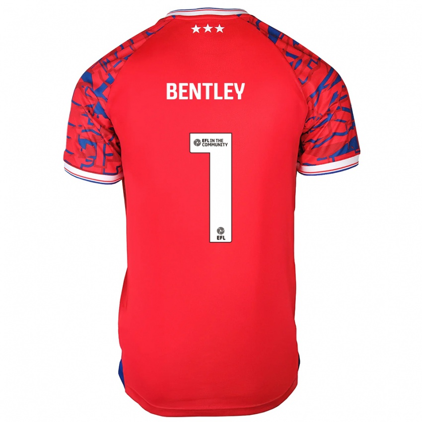 נשים Josh Bentley #1 אדום כחול הרחק ג'רזי 2025/26 חולצה קצרה