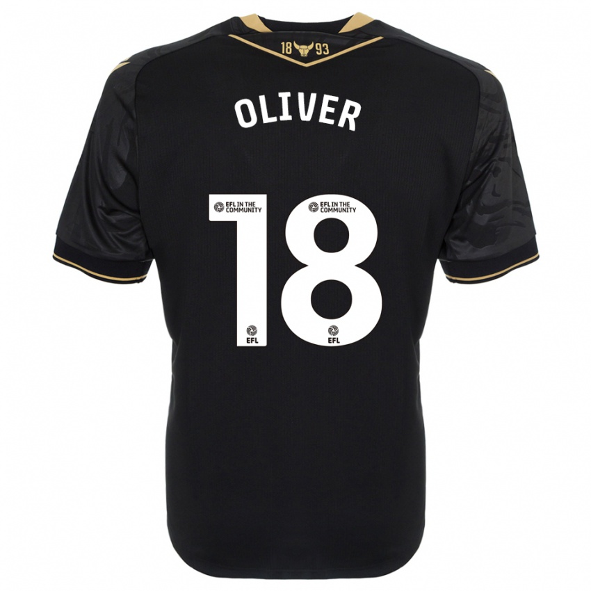 נשים Taome Oliver #18 שחור זהב הרחק ג'רזי 2025/26 חולצה קצרה