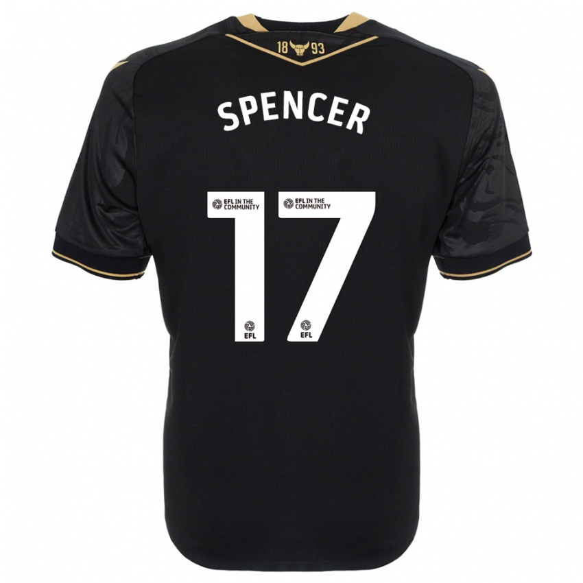 נשים ברודי ספנסר #17 שחור זהב הרחק ג'רזי 2025/26 חולצה קצרה