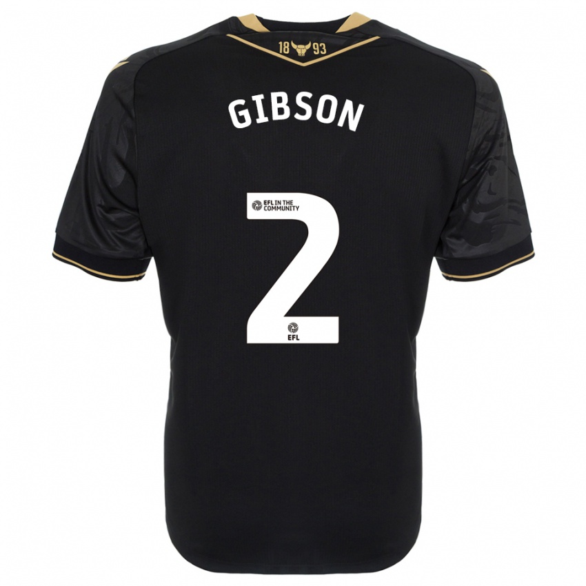 נשים Nic Gibson #2 שחור זהב הרחק ג'רזי 2025/26 חולצה קצרה