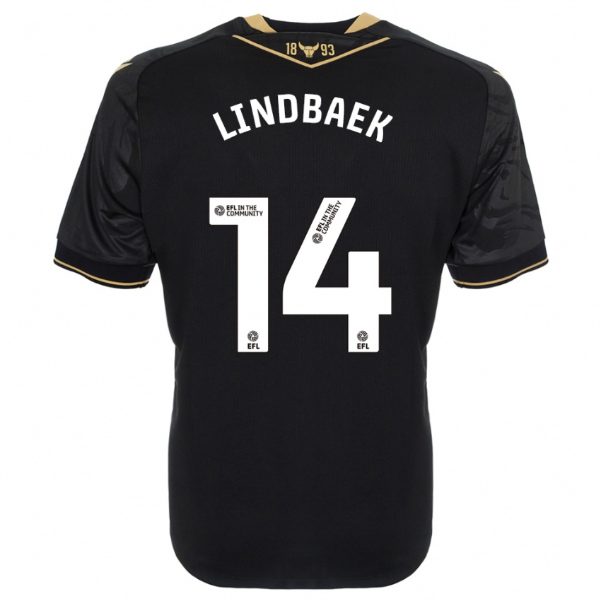 נשים Adele Lindbaek #14 שחור זהב הרחק ג'רזי 2025/26 חולצה קצרה