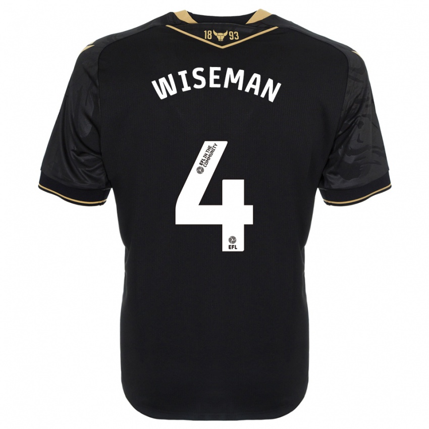 נשים Kate Wiseman #4 שחור זהב הרחק ג'רזי 2025/26 חולצה קצרה