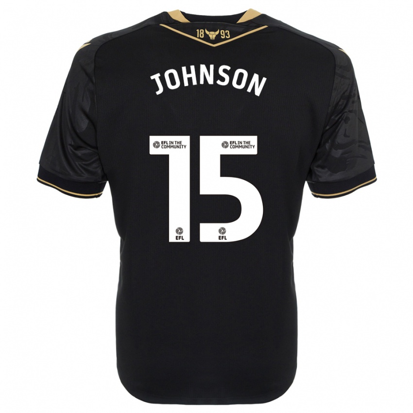 נשים Joshua Johnson #15 שחור זהב הרחק ג'רזי 2025/26 חולצה קצרה