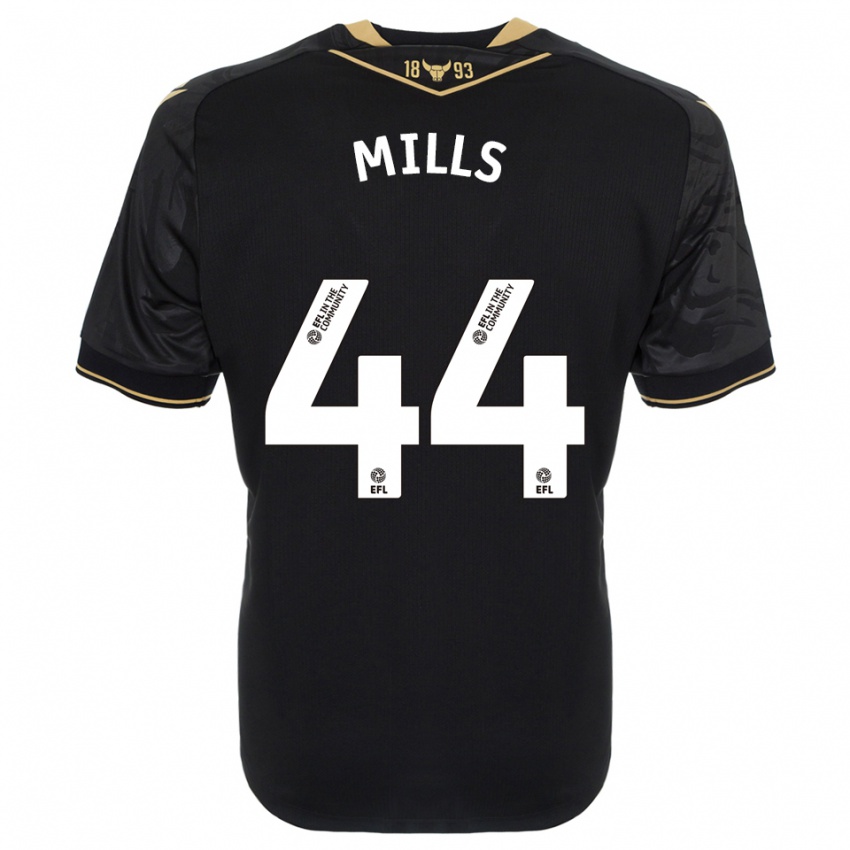 נשים Stanley Mills #44 שחור זהב הרחק ג'רזי 2025/26 חולצה קצרה