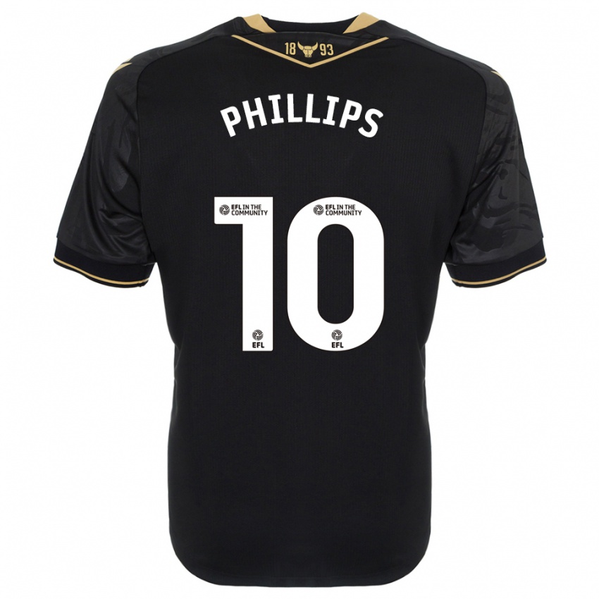 נשים מאט פיליפס #10 שחור זהב הרחק ג'רזי 2025/26 חולצה קצרה