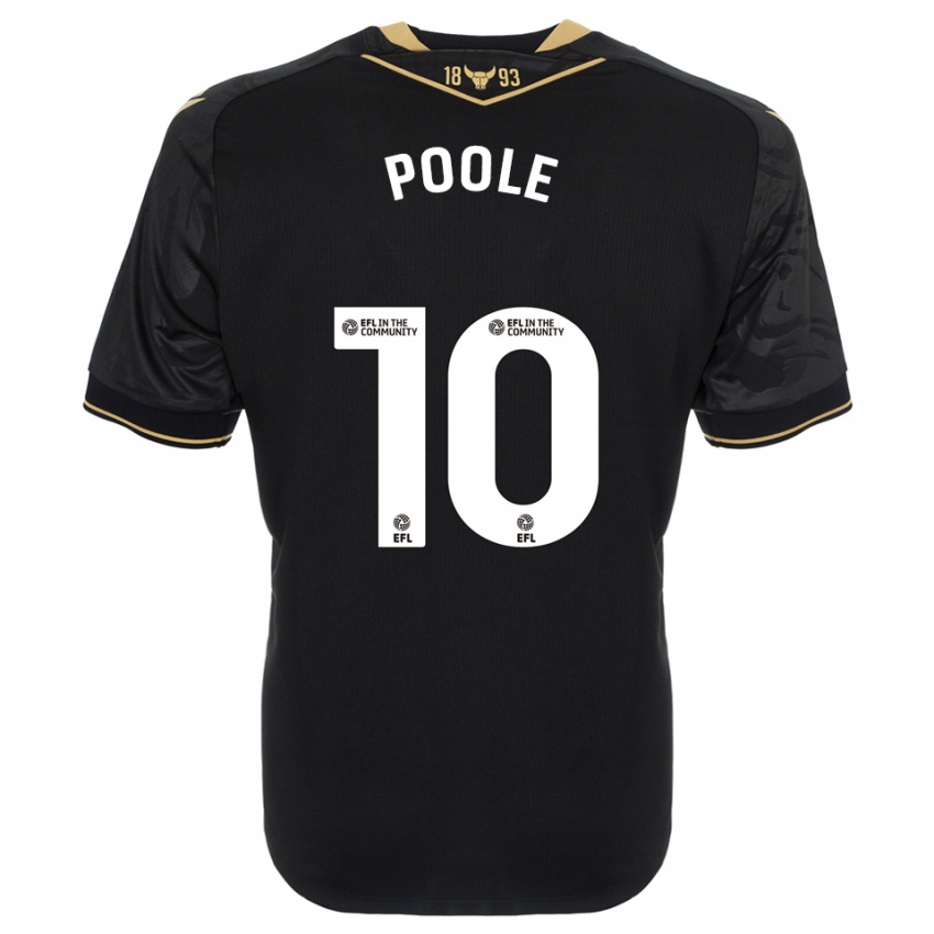 נשים Pheobie Poole #10 שחור זהב הרחק ג'רזי 2025/26 חולצה קצרה