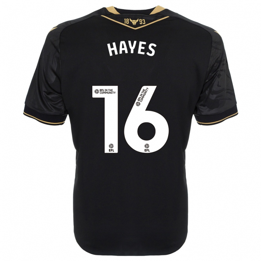 נשים Georgia Hayes #16 שחור זהב הרחק ג'רזי 2025/26 חולצה קצרה