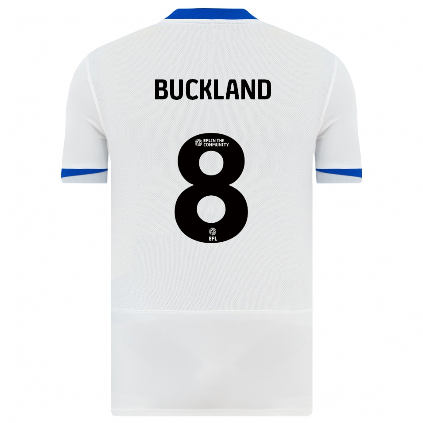 נשים רג׳י באקלנד #8 לבן שחור הרחק ג'רזי 2025/26 חולצה קצרה