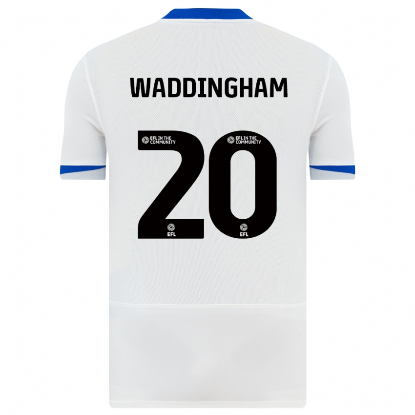 נשים תומאס וודינגהאם #20 לבן שחור הרחק ג'רזי 2025/26 חולצה קצרה