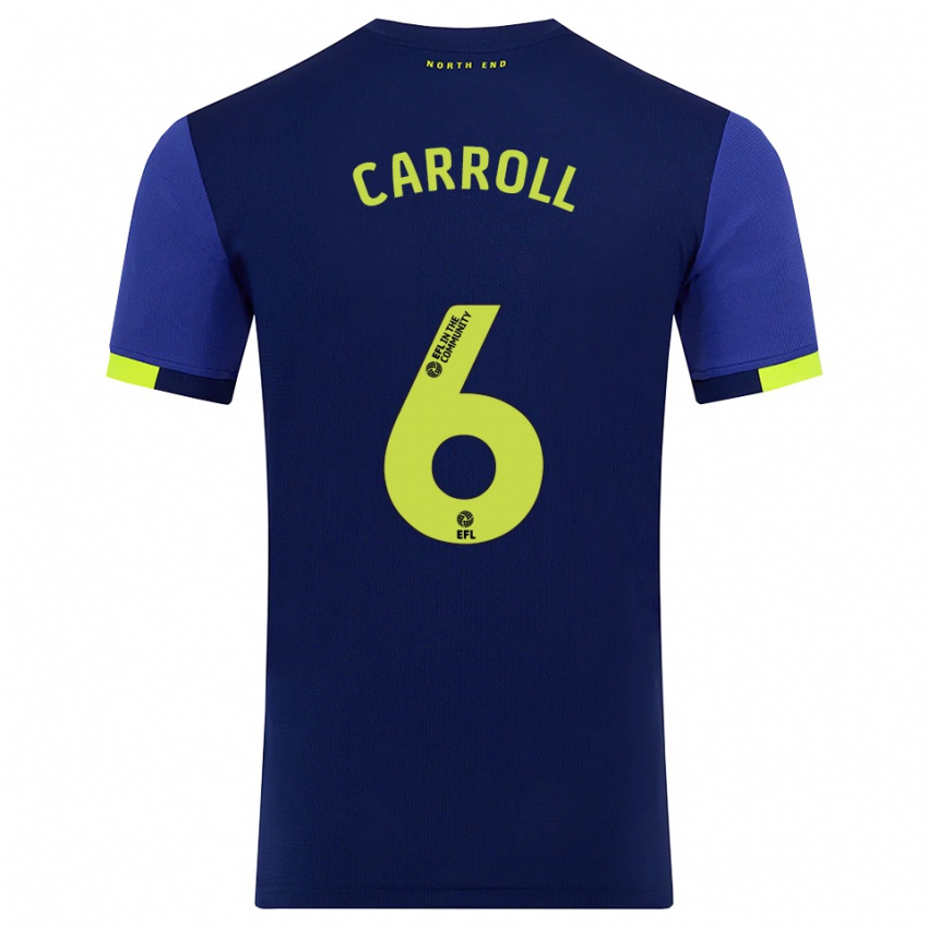 נשים Jenna Carroll #6 כחול נייבי צהוב הרחק ג'רזי 2025/26 חולצה קצרה