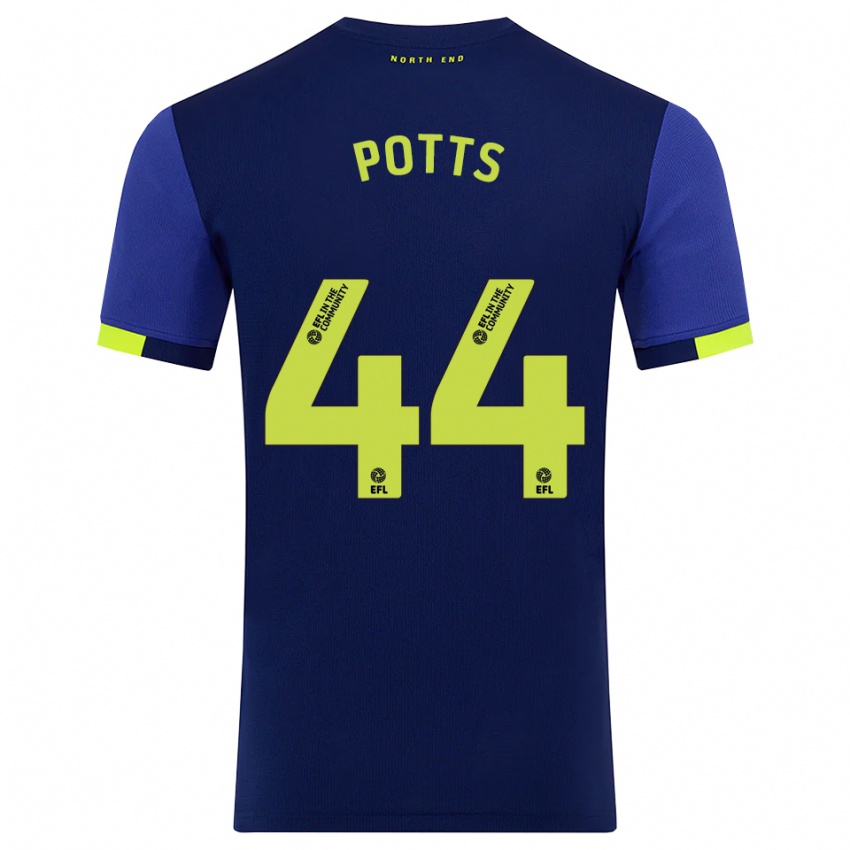 נשים בראד פוטס #44 כחול נייבי צהוב הרחק ג'רזי 2025/26 חולצה קצרה