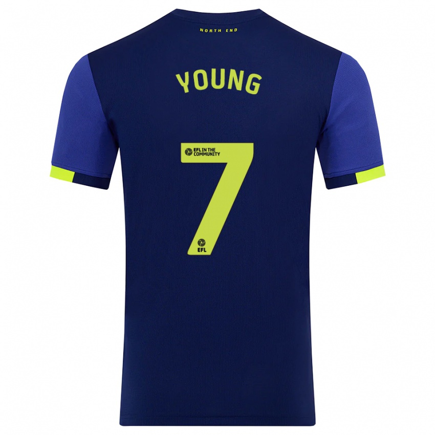 נשים Danielle Young #7 כחול נייבי צהוב הרחק ג'רזי 2025/26 חולצה קצרה