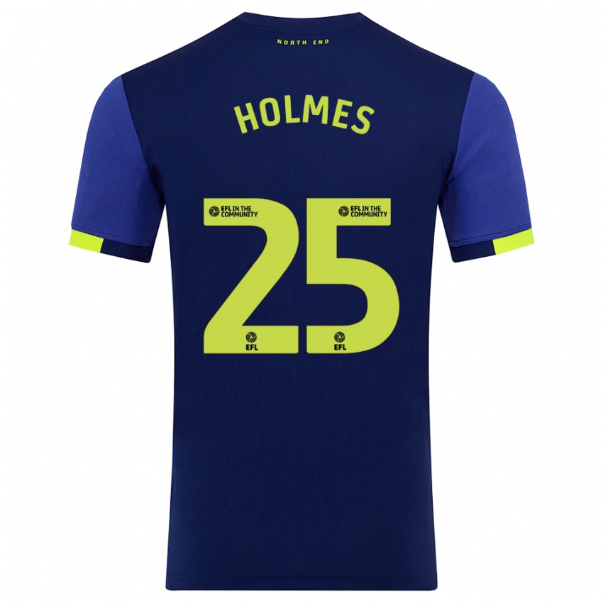 נשים דוויין הולמס #25 כחול נייבי צהוב הרחק ג'רזי 2025/26 חולצה קצרה