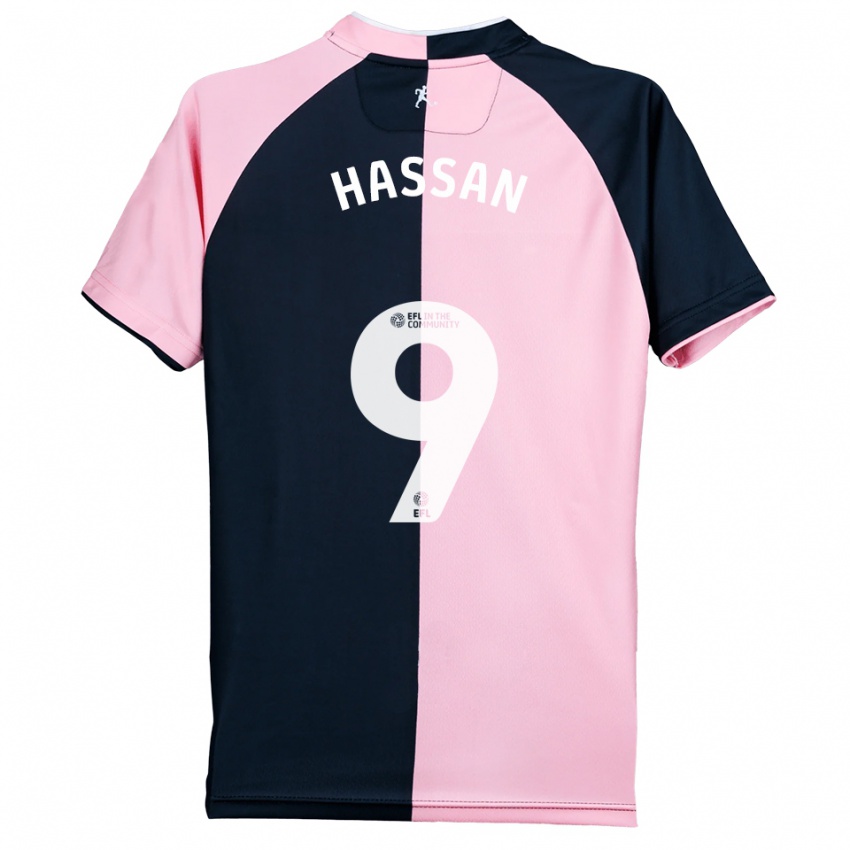 נשים Ridwan Hassan #9 ורוד שחור הרחק ג'רזי 2025/26 חולצה קצרה