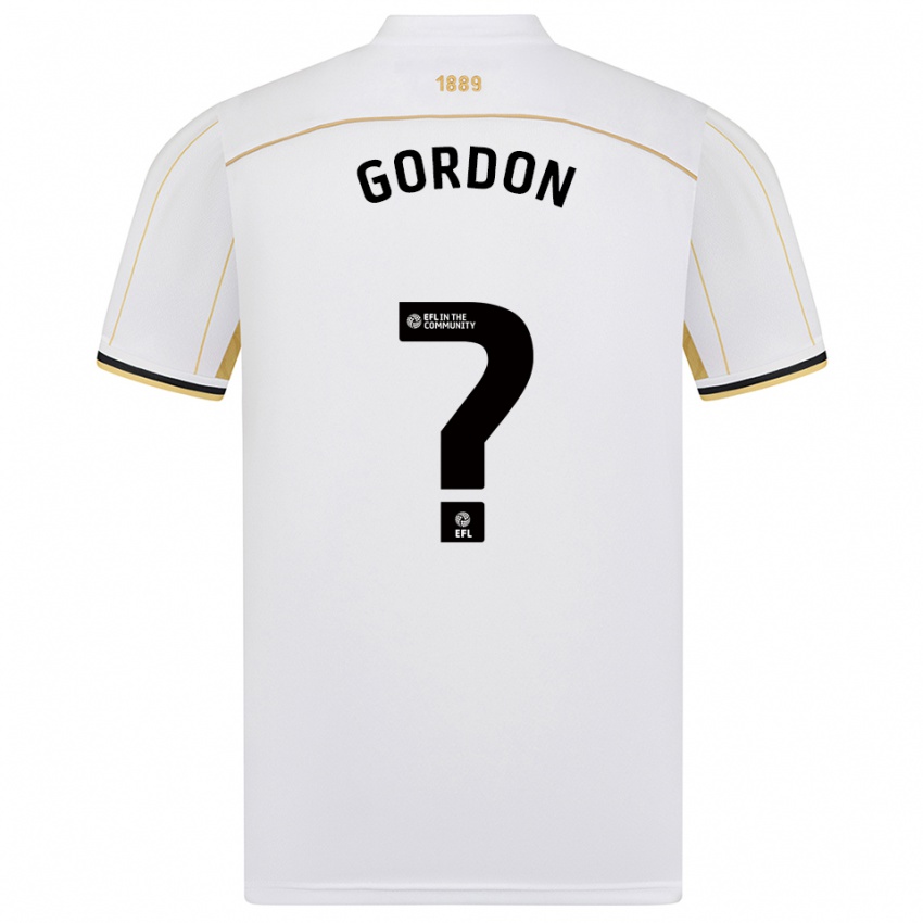 נשים Franklyn Gordon #0 לבן זהב הרחק ג'רזי 2025/26 חולצה קצרה