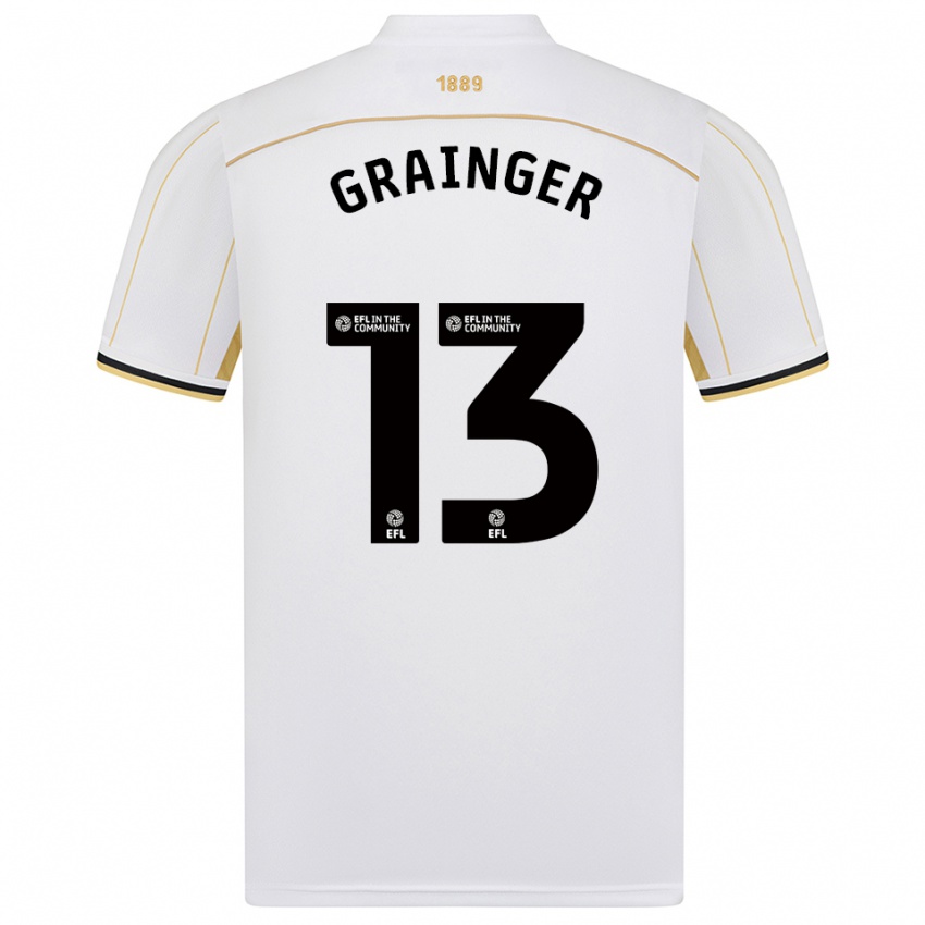 נשים Benjamin Grainger #13 לבן זהב הרחק ג'רזי 2025/26 חולצה קצרה