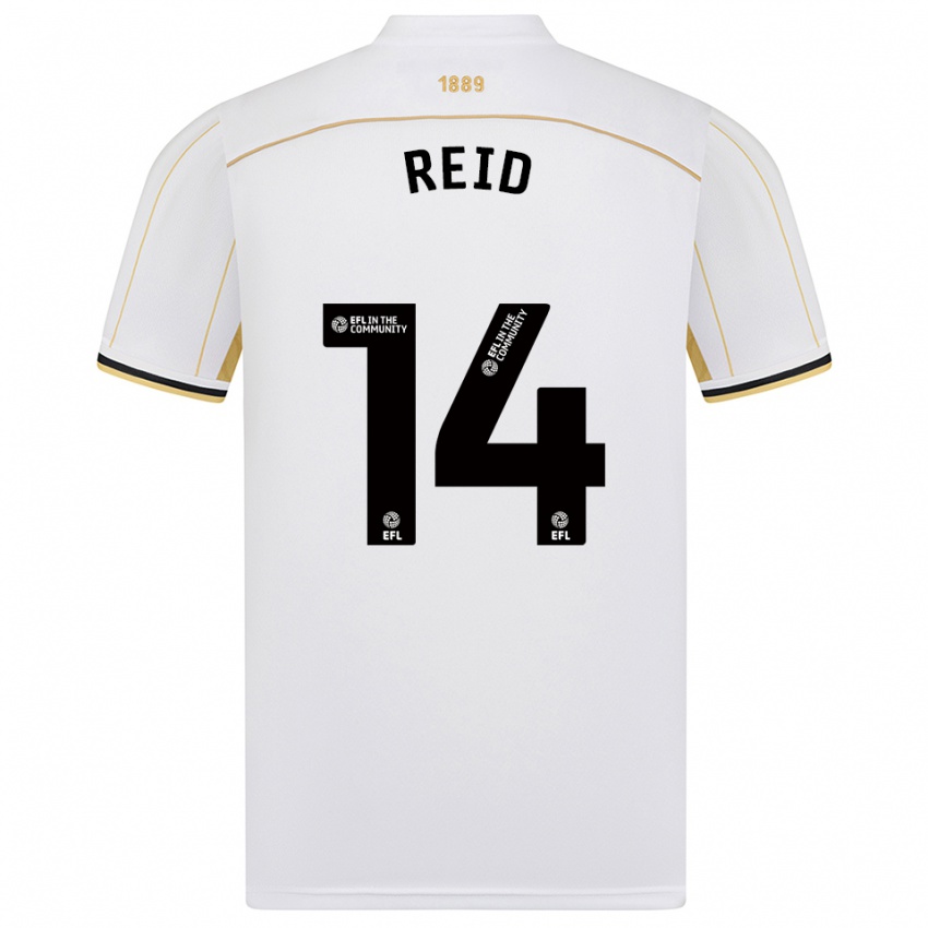 נשים Aaron Reid #14 לבן זהב הרחק ג'רזי 2025/26 חולצה קצרה