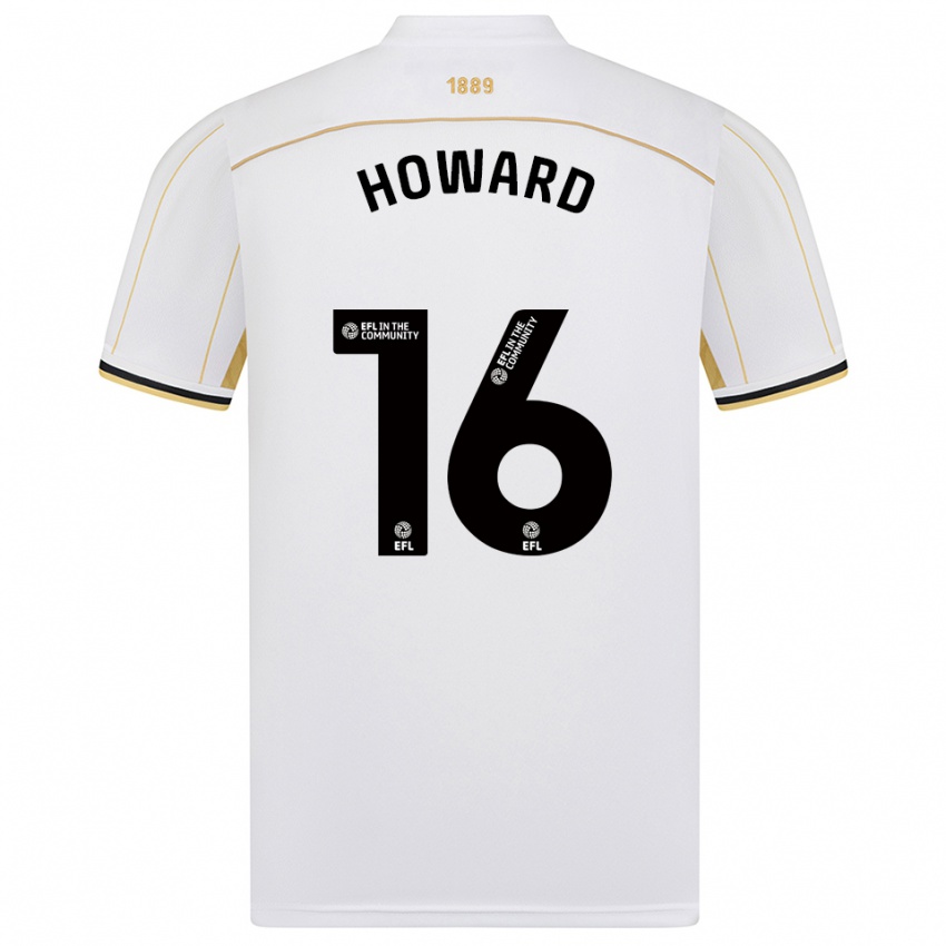 נשים Theo Howard #16 לבן זהב הרחק ג'רזי 2025/26 חולצה קצרה