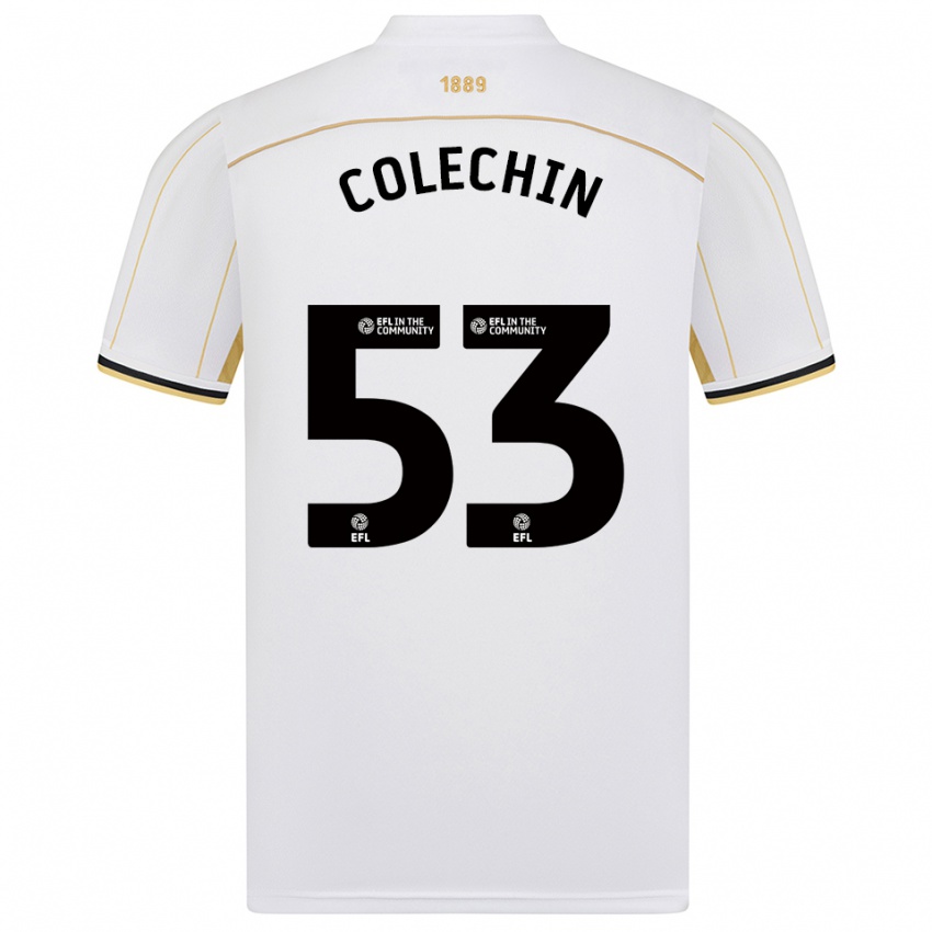 נשים Sam Colechin #53 לבן זהב הרחק ג'רזי 2025/26 חולצה קצרה