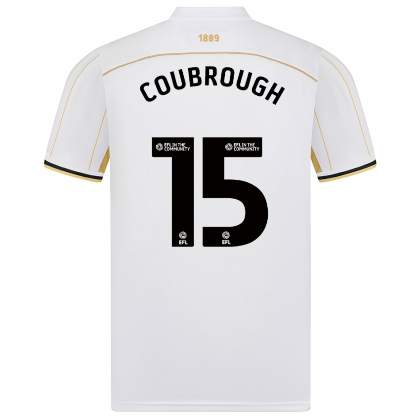 נשים Arlo Coubrough #15 לבן זהב הרחק ג'רזי 2025/26 חולצה קצרה