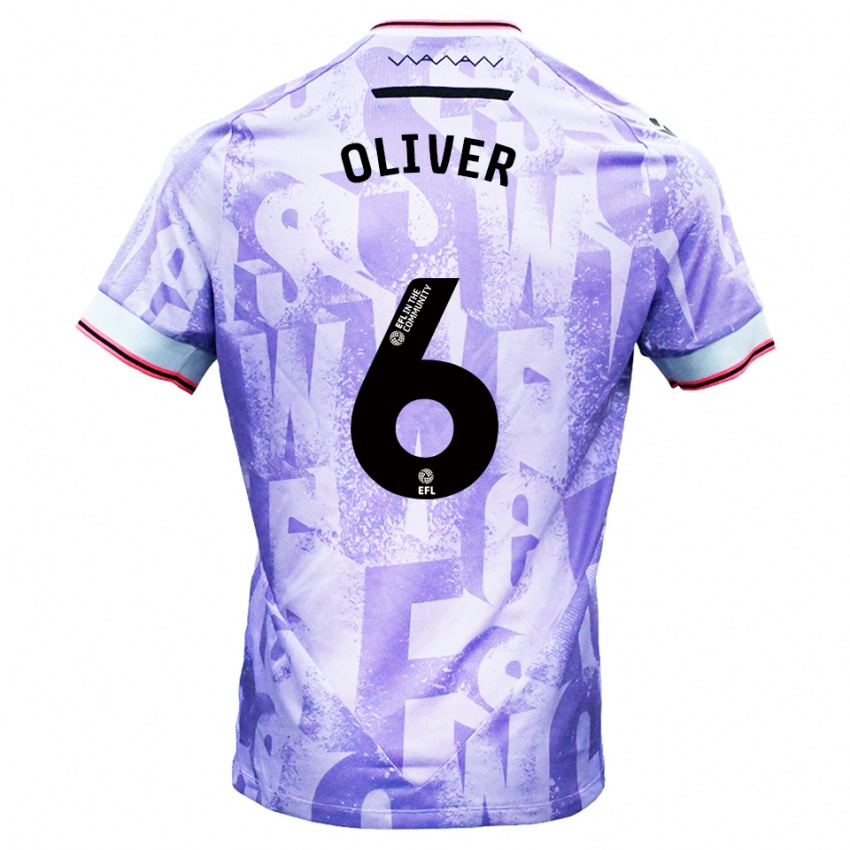 נשים דני אוליבר #6 לילך לבן הרחק ג'רזי 2025/26 חולצה קצרה