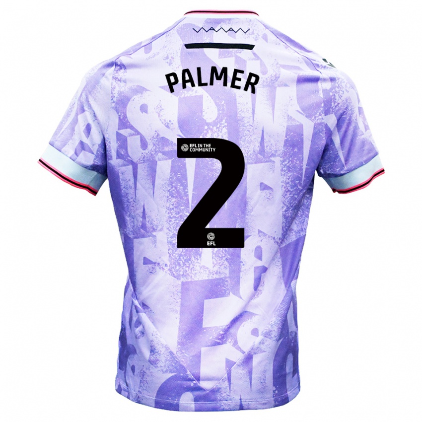 נשים ליאם פאלמר #2 לילך לבן הרחק ג'רזי 2025/26 חולצה קצרה