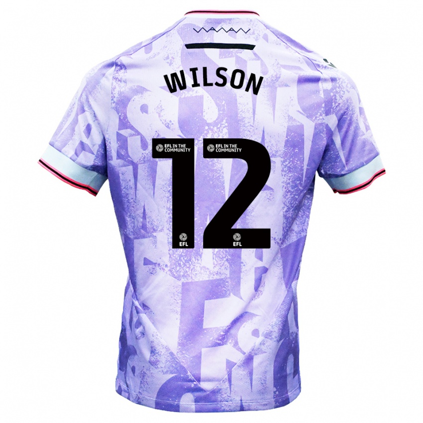 נשים ראיין וילסון #12 לילך לבן הרחק ג'רזי 2025/26 חולצה קצרה