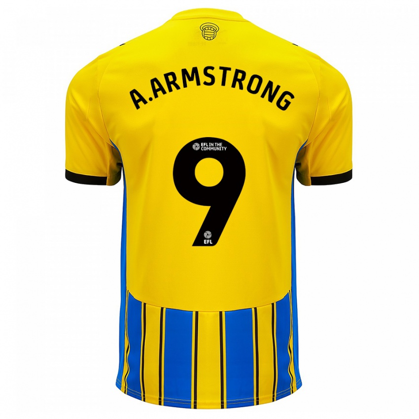 נשים אדם ארמסטרונג #9 כחול צהוב הרחק ג'רזי 2025/26 חולצה קצרה