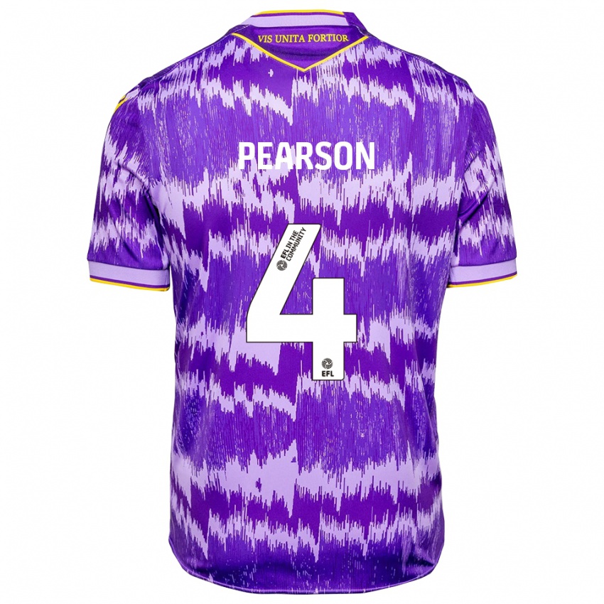 נשים בן פירסון #4 סגול צהוב הרחק ג'רזי 2025/26 חולצה קצרה