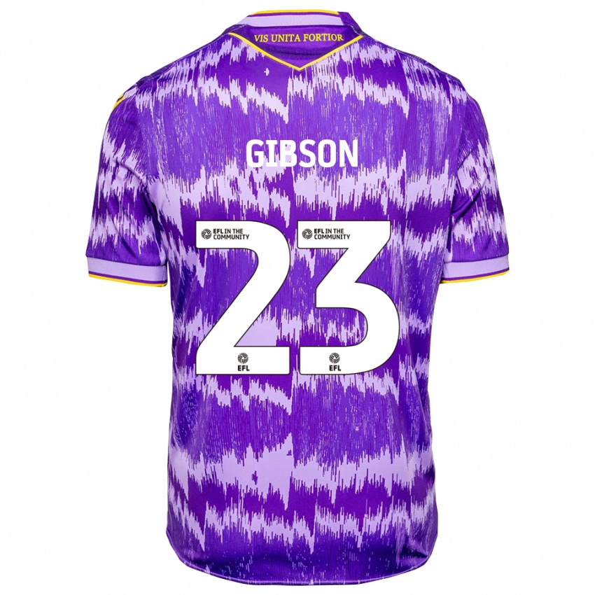 נשים בן גיבסון #23 סגול צהוב הרחק ג'רזי 2025/26 חולצה קצרה