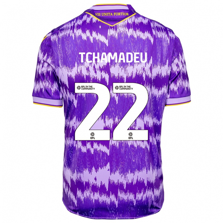 נשים ז'וניור צ'מאדו #22 סגול צהוב הרחק ג'רזי 2025/26 חולצה קצרה