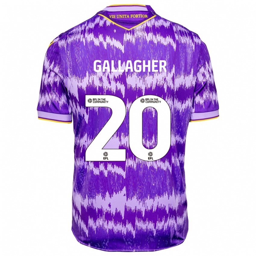 נשים סם גלאגר #20 סגול צהוב הרחק ג'רזי 2025/26 חולצה קצרה