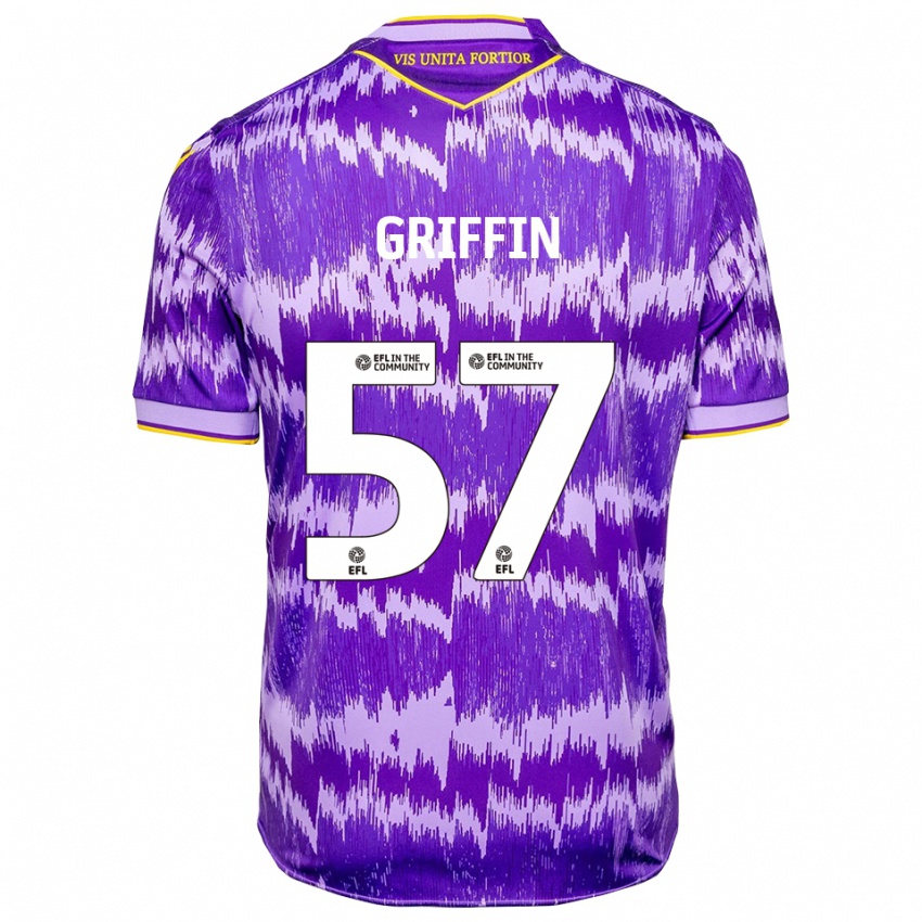 נשים ג'ייק גריפין #57 סגול צהוב הרחק ג'רזי 2025/26 חולצה קצרה