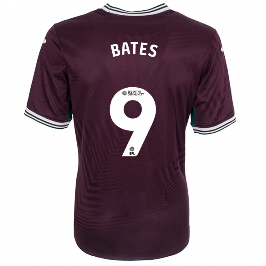 נשים Morgan Bates #9 חלודה אדום לבן הרחק ג'רזי 2025/26 חולצה קצרה