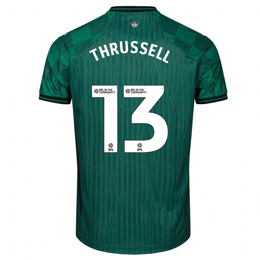 נשים Sebastian Thrussell #13 ירוק שחור הרחק ג'רזי 2025/26 חולצה קצרה