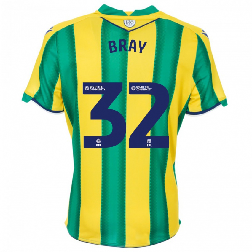 נשים Jack Bray #32 צהוב ירוק הרחק ג'רזי 2025/26 חולצה קצרה