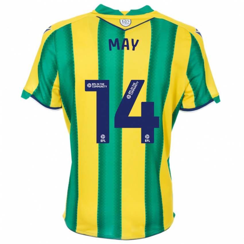 נשים אלי מאי #14 צהוב ירוק הרחק ג'רזי 2025/26 חולצה קצרה