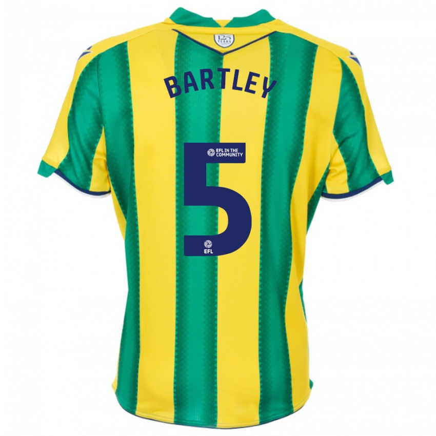 נשים קייל בארטלי #5 צהוב ירוק הרחק ג'רזי 2025/26 חולצה קצרה