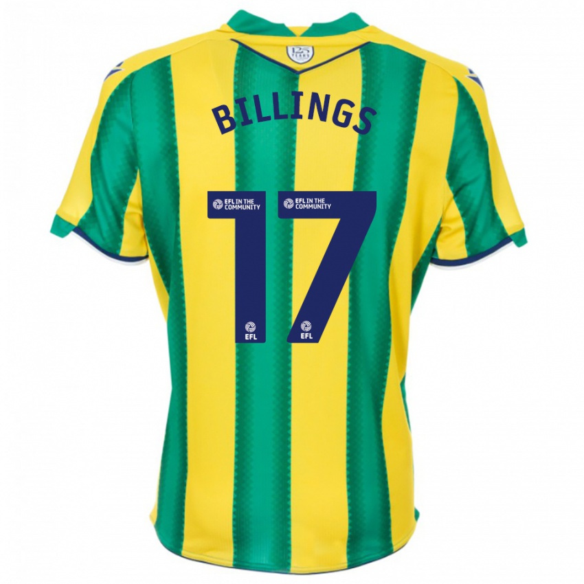 נשים Frazer Billings #17 צהוב ירוק הרחק ג'רזי 2025/26 חולצה קצרה