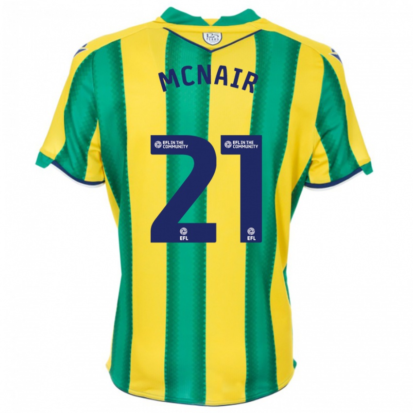 נשים פאדי מקניר #21 צהוב ירוק הרחק ג'רזי 2025/26 חולצה קצרה