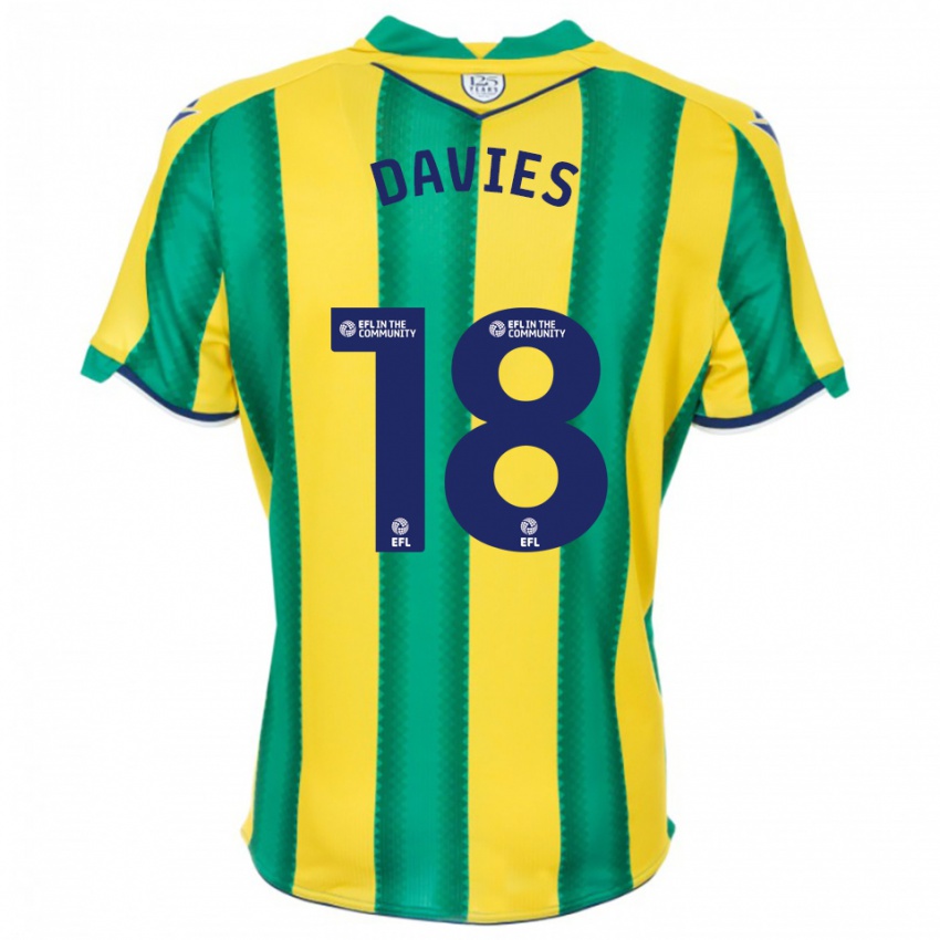 נשים ג'סיקה דייויס #18 צהוב ירוק הרחק ג'רזי 2025/26 חולצה קצרה