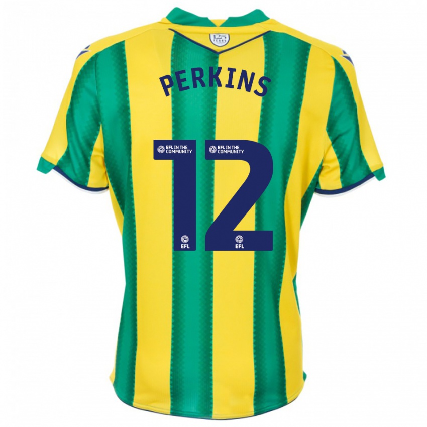 נשים Antonio Perkins #12 צהוב ירוק הרחק ג'רזי 2025/26 חולצה קצרה