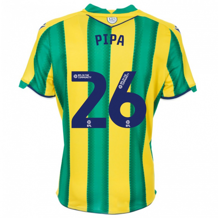 נשים צינור #26 צהוב ירוק הרחק ג'רזי 2025/26 חולצה קצרה